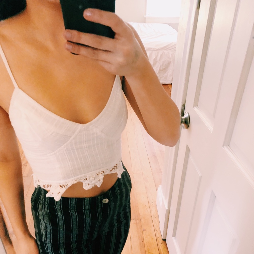 Free People One White Crochet Bralette